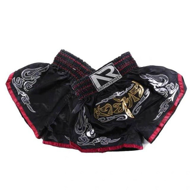 'ANOTHER BOXER' BLACK/SILVER THAI SHORTS