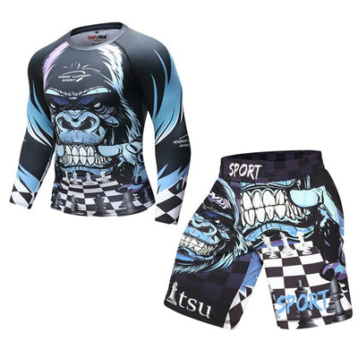GORILLA CHESS SHORTS/RASH GUARD SET