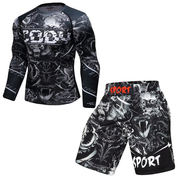 THE NIGHTMARE SHORTS/RASH GUARD SET