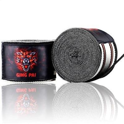 WHITE/STRIPE BOXING HANDWRAPS
